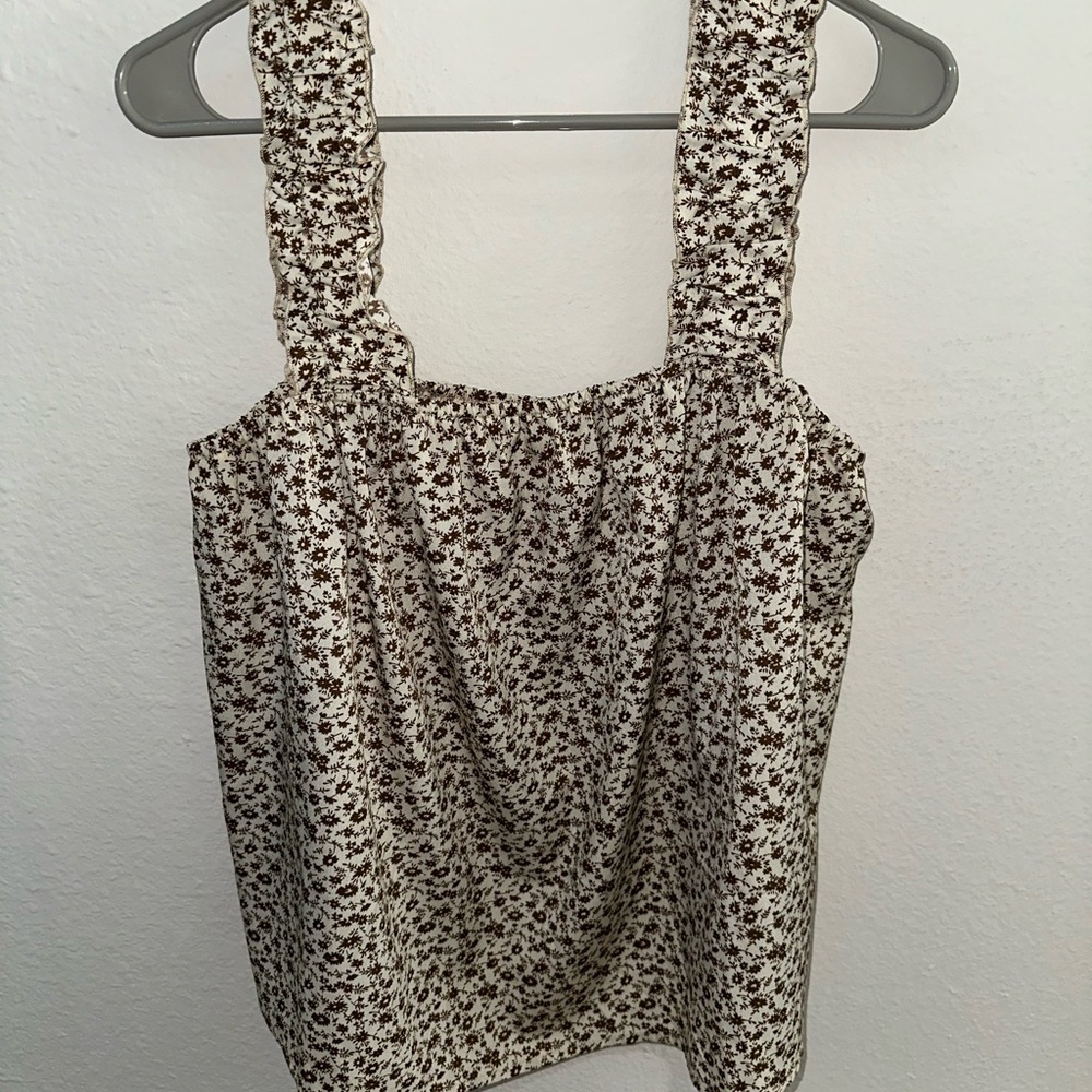 Ruffle Strap Floral Top